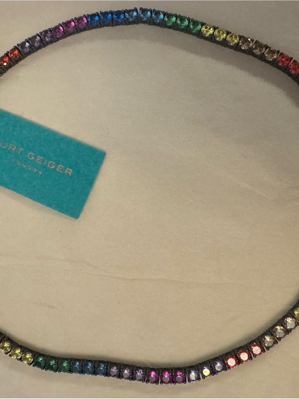 Kurt Geiger Silverstone Plate Zirconia Tennis Necklace - Picture 10 of 11